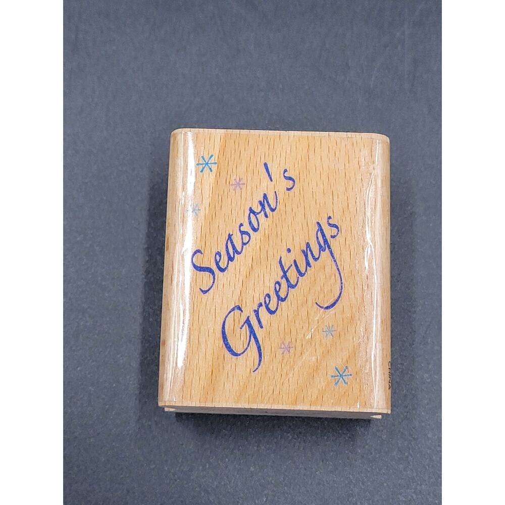 Rubber Stamp Seasons Greetings Holiday Christmas Paper Craft Scrapbook Cards